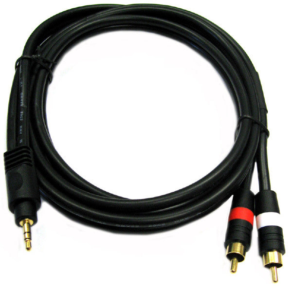 PLATINUM 50' Premium Quality 3.5mm Stereo to 2 RCA Splitter Cable